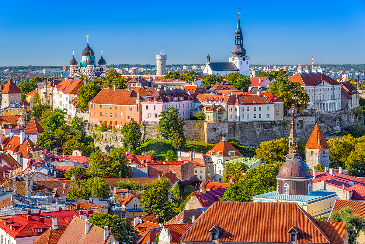 Tallinn Estonia - Beautiful medieval skyline and historic Estonian architecture